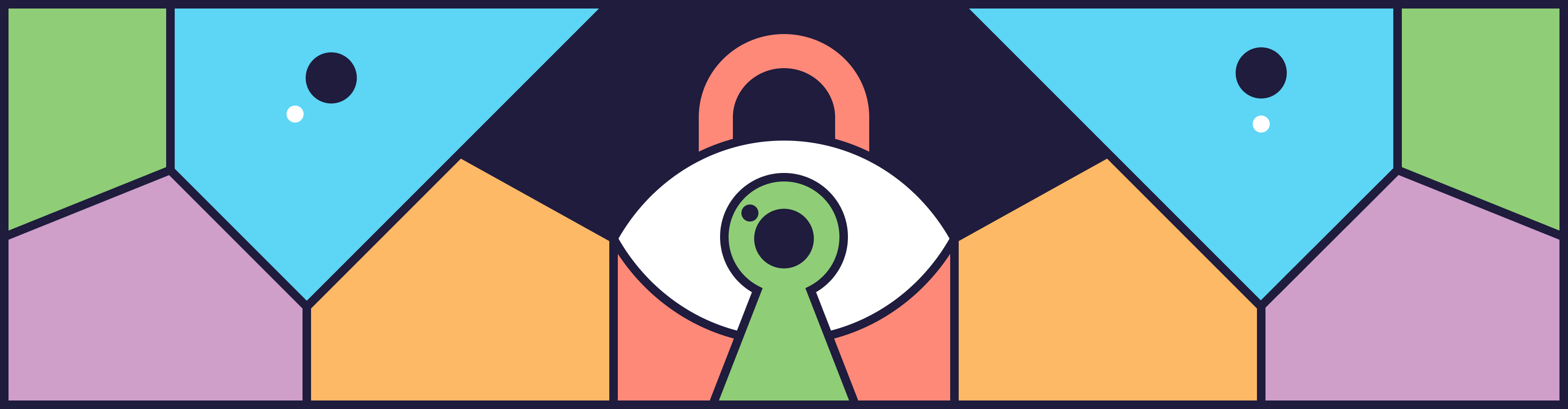 Un'illustrazione astratta pensata per rappresentare il tema della Trasparenza Digitale, focus di Inspiration 2024.