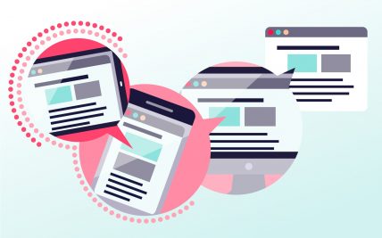 illustrazione con diversi device dentro a fumetti