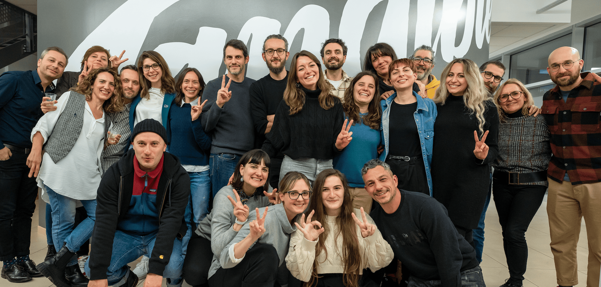 Foto di gruppo di tutto il team di Tangible