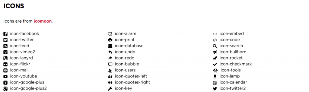 Un esempio di un set di icone preso da http://codeforamerica.clearleft.com/
