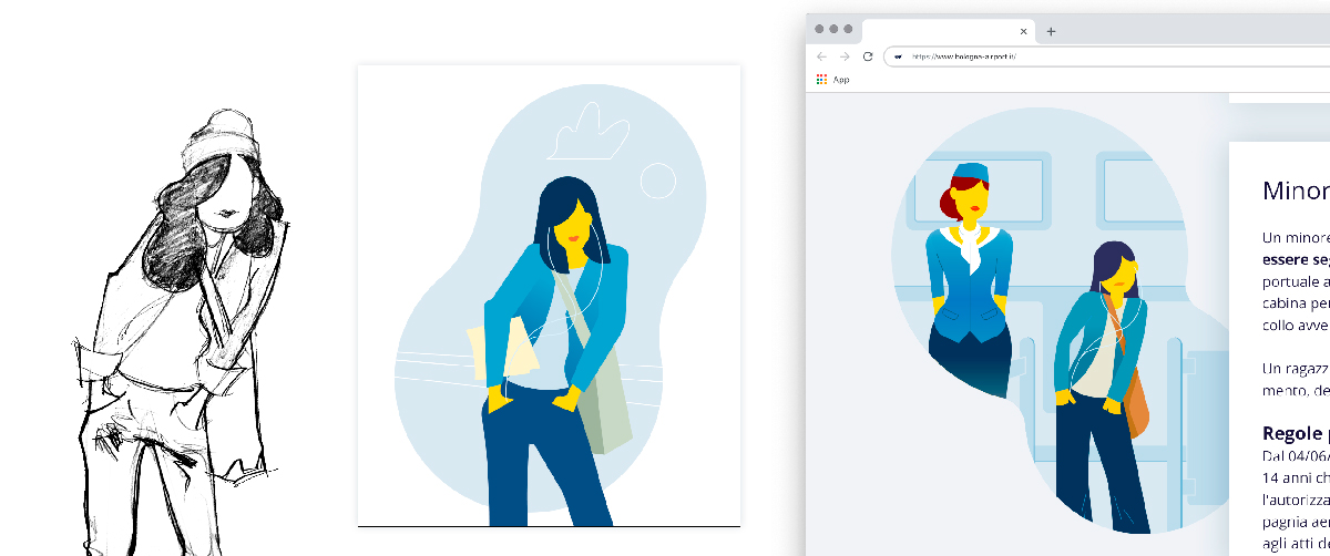 processo di lavoro: dalla bozza all'illustrazione finale
