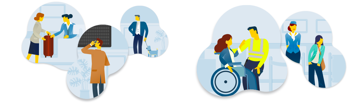 illustrazioni sui servizi dell'Aeroporto