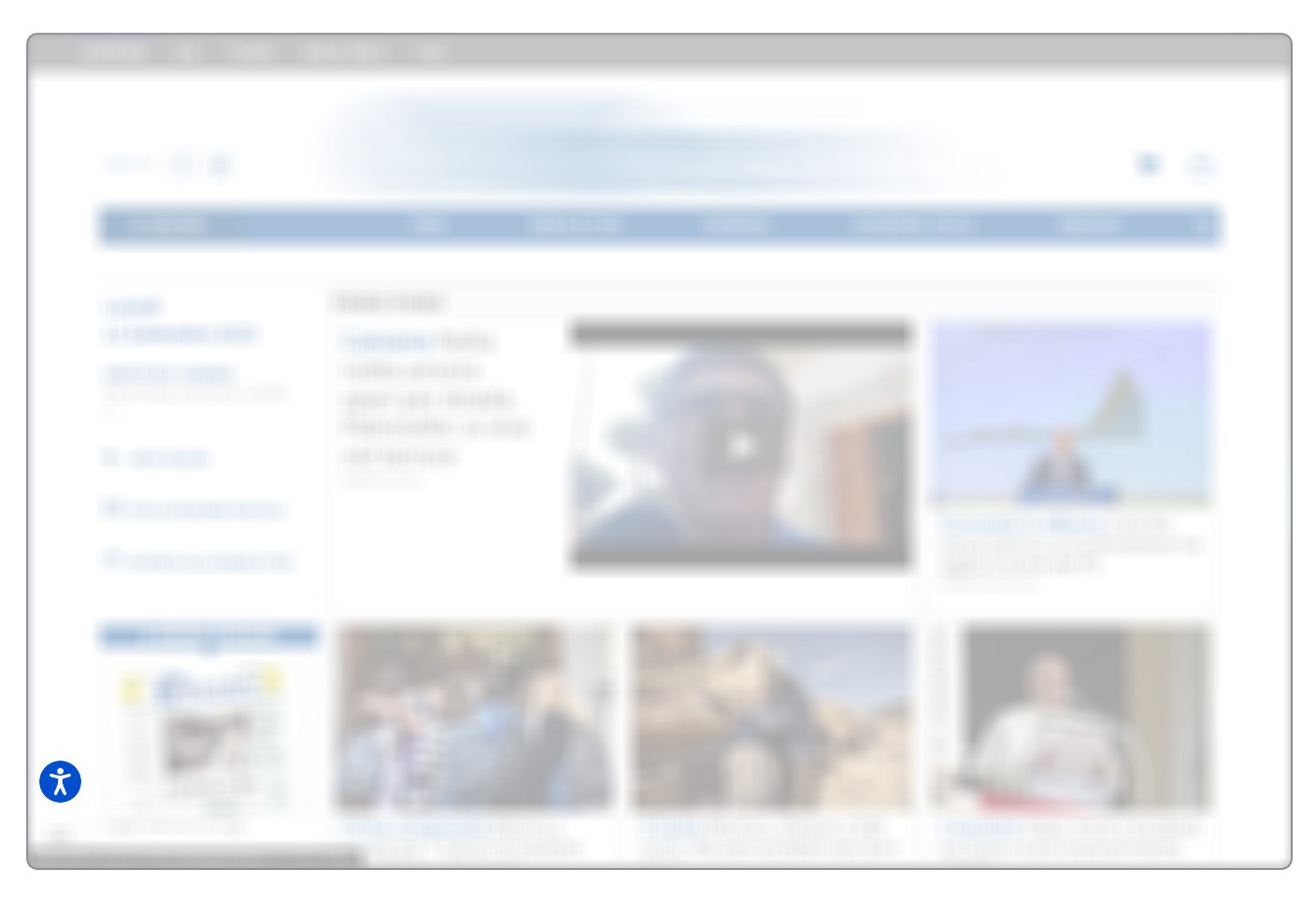 Una schermata di una pagina web con uno strumento di sovrapposizione dell'accessibilità.