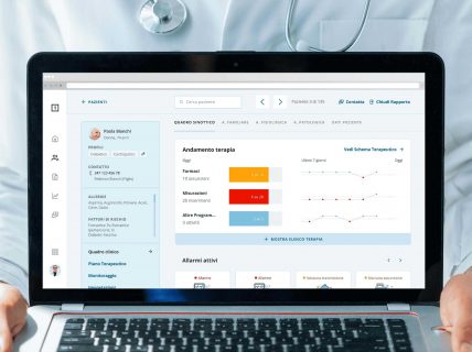 Dashboard di telemedicina inserita all'interno di un monitor