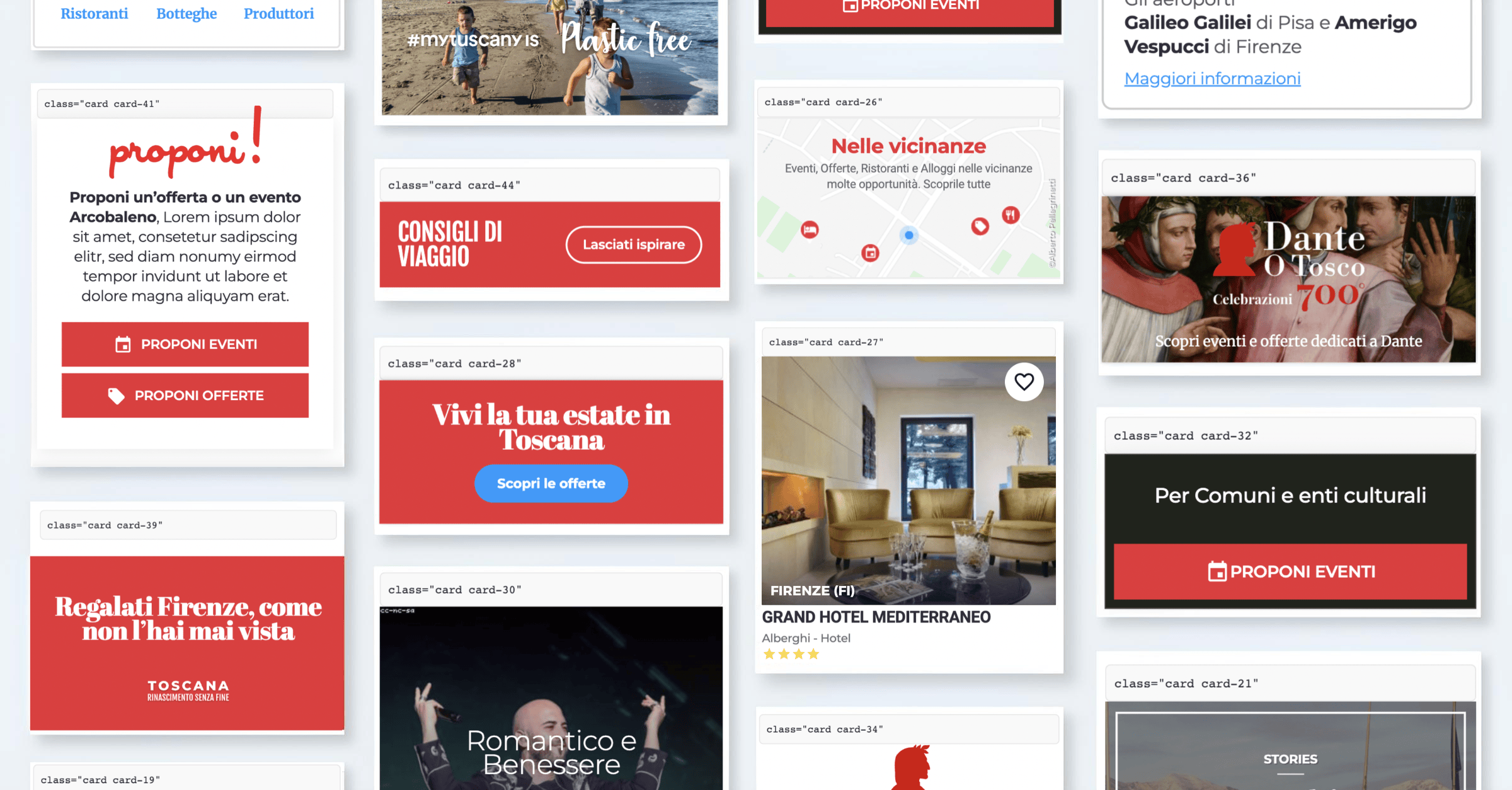 Component inventory dei portali di Visit Tuscany in fase di assessment as-is ad inizio progetto.