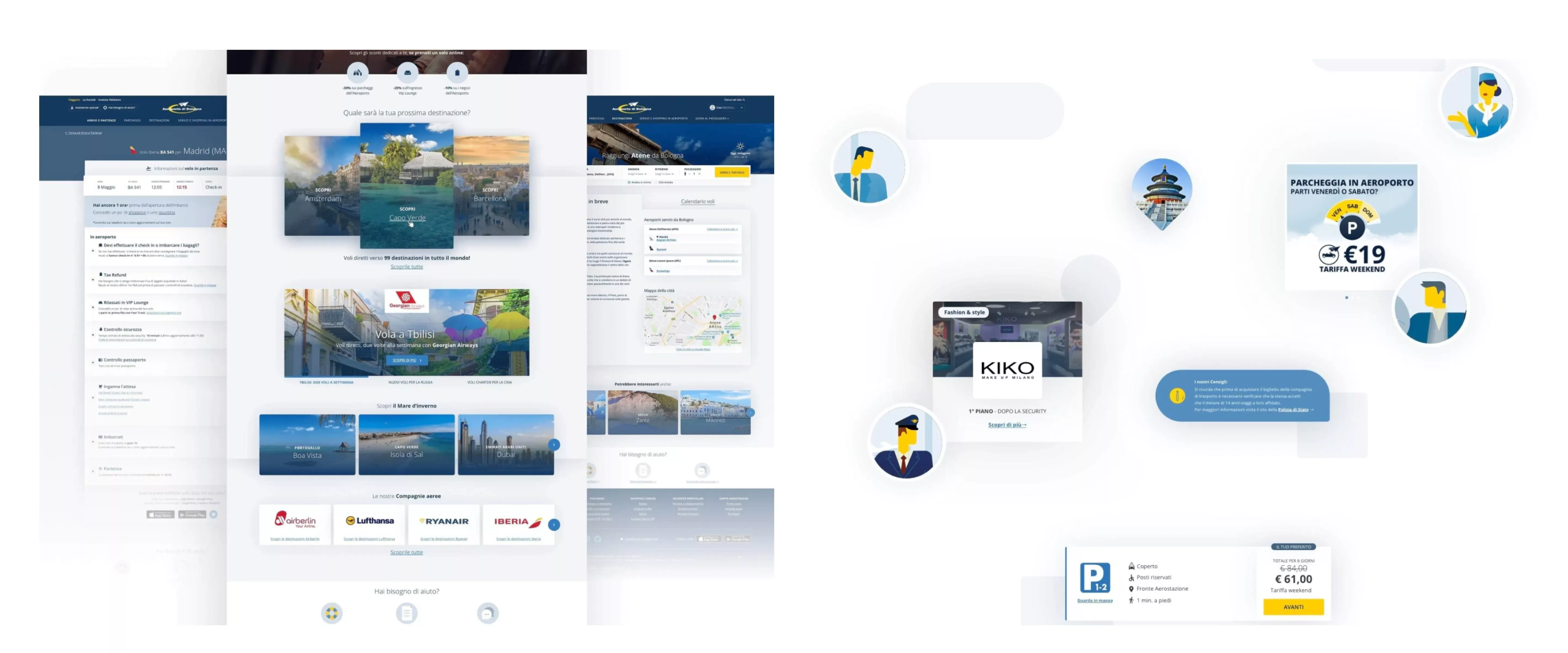 Mockup di alcune pagine del sito e componenti libreria