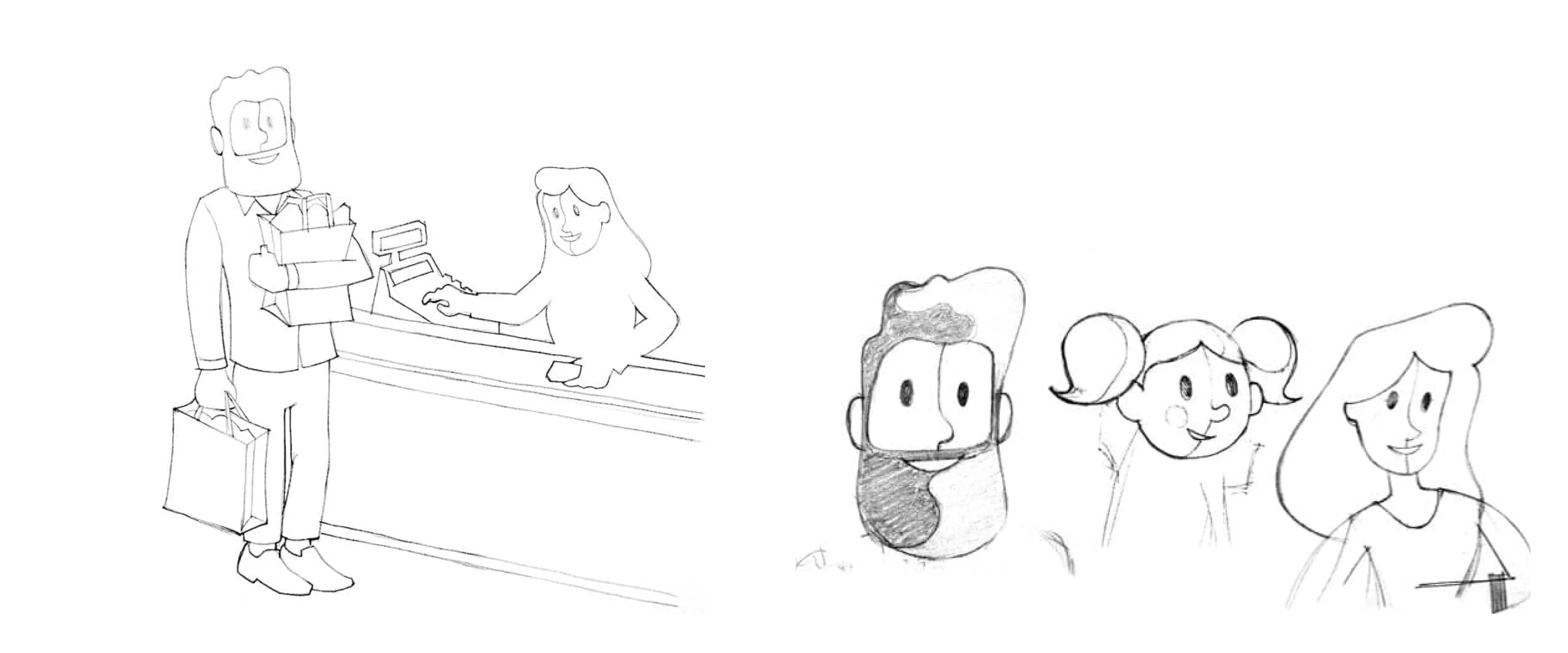 Schizzi che mostrano utenti coop